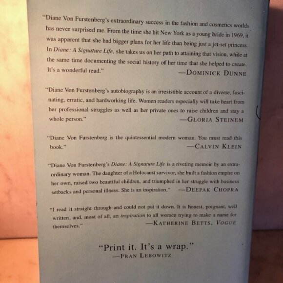 Autographed!! DIANE VON FURSTENBERG "Diane A Signature Life" Softback Bo… - Picture 4 of 10